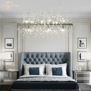 GobekUsa Crystal Star LED Chandelier - Art Deco Dandelion Pendant Lighting for Home Décor
