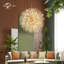 GobekUsa Crystal Star LED Chandelier - Art Deco Dandelion Pendant Lighting for Home Décor