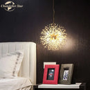 GobekUsa Crystal Star LED Chandelier - Art Deco Dandelion Pendant Lighting for Home Décor