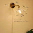 GobekUsa Art Deco LED Wall Lamp with Pull Switch, Nordic Design, Glass Interior Wall Light