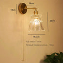 GobekUsa Art Deco LED Wall Lamp with Pull Switch, Nordic Design, Glass Interior Wall Light