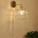 GobekUsa Art Deco LED Wall Lamp with Pull Switch, Nordic Design, Glass Interior Wall Light