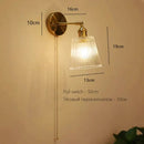 GobekUsa Art Deco LED Wall Lamp with Pull Switch, Nordic Design, Glass Interior Wall Light