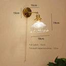 GobekUsa Art Deco LED Wall Lamp with Pull Switch, Nordic Design, Glass Interior Wall Light