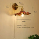 GobekUsa Art Deco LED Wall Lamp with Pull Switch, Nordic Design, Glass Interior Wall Light