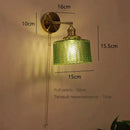 GobekUsa Art Deco LED Wall Lamp with Pull Switch, Nordic Design, Glass Interior Wall Light