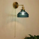 GobekUsa Art Deco LED Wall Lamp with Pull Switch, Nordic Design, Glass Interior Wall Light