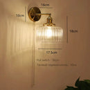 GobekUsa Art Deco LED Wall Lamp with Pull Switch, Nordic Design, Glass Interior Wall Light