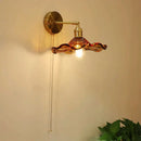 GobekUsa Art Deco LED Wall Lamp with Pull Switch, Nordic Design, Glass Interior Wall Light