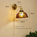 GobekUsa Art Deco LED Wall Lamp with Pull Switch, Nordic Design, Glass Interior Wall Light