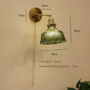 GobekUsa Art Deco LED Wall Lamp with Pull Switch, Nordic Design, Glass Interior Wall Light