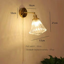 GobekUsa Art Deco LED Wall Lamp with Pull Switch, Nordic Design, Glass Interior Wall Light