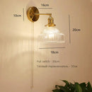 GobekUsa Art Deco LED Wall Lamp with Pull Switch, Nordic Design, Glass Interior Wall Light