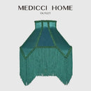 GobekUsa Art Deco Malachite Green Silk Lampshade with Tassels