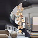 GobekUsa 2025 Art Deco Marble Golden Lustre LED Chandelier Lighting