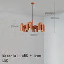 GobekUsa Art Deco Metal Chandelier in Black, Orange, and Gray - Adjustable Cord - Dining Room, Foyer, Bedroom Lighting