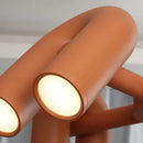 GobekUsa Art Deco Metal Chandelier in Black, Orange, and Gray - Adjustable Cord - Dining Room, Foyer, Bedroom Lighting
