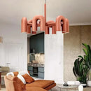 GobekUsa Art Deco Metal Chandelier in Black, Orange, and Gray - Adjustable Cord - Dining Room, Foyer, Bedroom Lighting