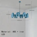 GobekUsa Art Deco Metal Chandelier in Black, Orange, and Gray - Adjustable Cord - Dining Room, Foyer, Bedroom Lighting