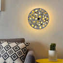 GobekUsa Art Deco Terrazzo LED Wall Light: Black, Red, Blue Flush Mount Sconce for Living Room