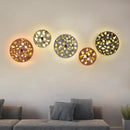GobekUsa Art Deco Terrazzo LED Wall Light: Black, Red, Blue Flush Mount Sconce for Living Room