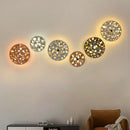 GobekUsa Art Deco Terrazzo LED Wall Light: Black, Red, Blue Flush Mount Sconce for Living Room