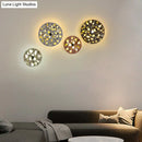 GobekUsa Art Deco Terrazzo LED Wall Light: Black, Red, Blue Flush Mount Sconce for Living Room