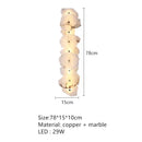GobekUsa Elegant Marble LED Wall Sconce, Copper Finish, Art Deco Style
