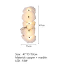 GobekUsa Elegant Marble LED Wall Sconce, Copper Finish, Art Deco Style