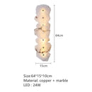 GobekUsa Elegant Marble LED Wall Sconce, Copper Finish, Art Deco Style