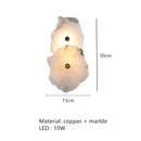GobekUsa Elegant Marble LED Wall Sconce, Copper Finish, Art Deco Style