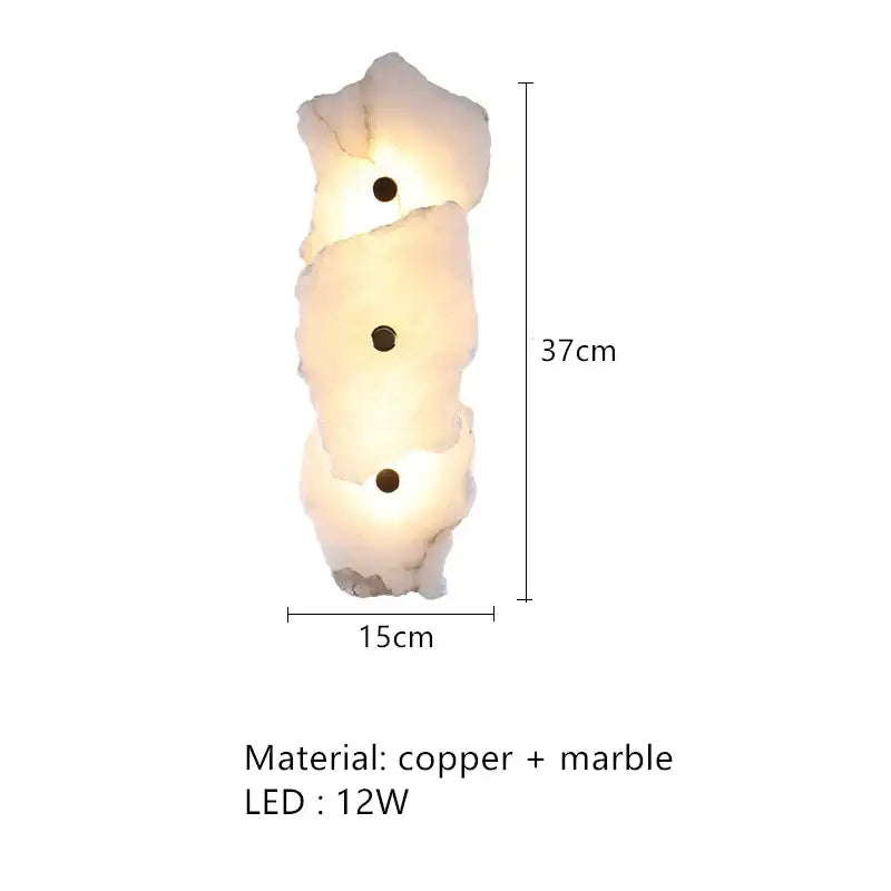 GobekUsa Elegant Marble LED Wall Sconce, Copper Finish, Art Deco Style, photo 8 of 12