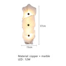 GobekUsa Elegant Marble LED Wall Sconce, Copper Finish, Art Deco Style