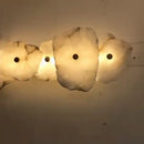 GobekUsa Elegant Marble LED Wall Sconce, Copper Finish, Art Deco Style