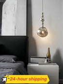 Art Deco Silver Lava Pendant Light in Acrylic and Metal