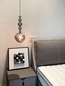 Art Deco Silver Lava Pendant Light in Acrylic and Metal