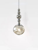 Art Deco Silver Lava Pendant Light in Acrylic and Metal