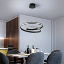 GobekUsa Art Deco Swirl LED Chandelier for Restaurants - Acrylic Suspension Lighting Fixture