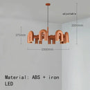 GobekUsa Art Deco Metal Chandelier in Orange Blue Gray Black for Home and Business