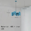GobekUsa Art Deco Metal Chandelier in Orange Blue Gray Black for Home and Business