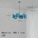 GobekUsa Art Deco Metal Chandelier in Orange Blue Gray Black for Home and Business