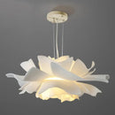 GobekUsa White Tulle-Like Floral Chandelier LED Cafe Light Fixture