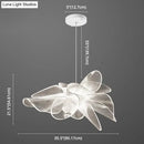 GobekUsa White Tulle-Like Floral Chandelier LED Cafe Light Fixture