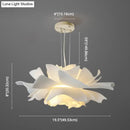 GobekUsa White Tulle-Like Floral Chandelier LED Cafe Light Fixture