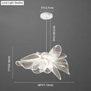 GobekUsa White Tulle-Like Floral Chandelier LED Cafe Light Fixture
