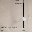 Art Deco White Glass Pendant Light With Gold Metal Wire