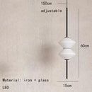 Art Deco White Glass Pendant Light With Gold Metal Wire