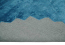Art Silk 4x4 Round Modern Blue  blended Art Silk Rug entryway, bedside rug