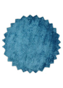 Art Silk 4x4 Round Modern Blue  blended Art Silk Rug entryway, bedside rug