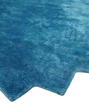 Art Silk 4x4 Round Modern Blue  blended Art Silk Rug entryway, bedside rug